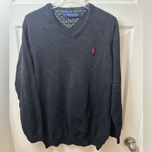 Ralph Lauren Men's V-Neck Black Sweater